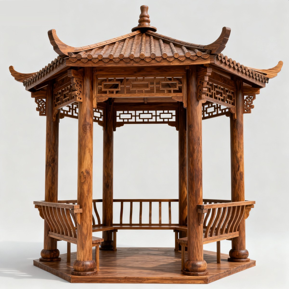 江西中式风格防腐木凉亭,实木凉亭,木亭